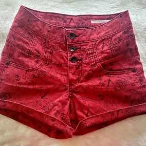 Lovesick Nautical Red High-Waisted Shorts